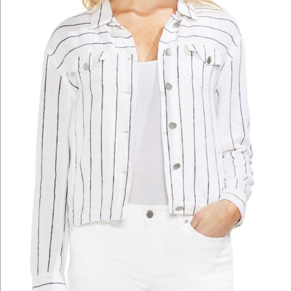 Vince Camuto Pinstrip Linen blend Jacket.